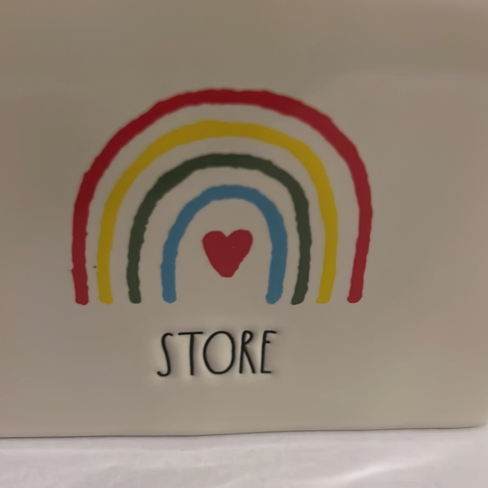 Rae Dunn Ceramic Holder Rainbow Pride Cosmetic Brushes Toothbrush Pens Store EUC - Picture 2 of 7
